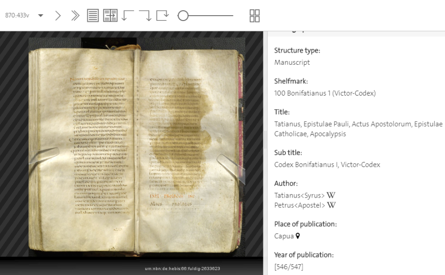 Codex Fuldensis ( 2 ) Folio 869.433v-434v