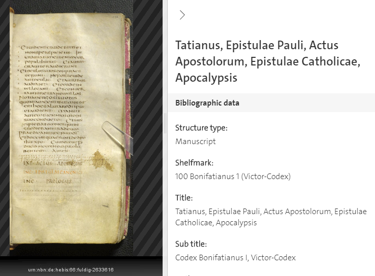 Codex Fuldensis ( 3 ) Folio 869.433r
